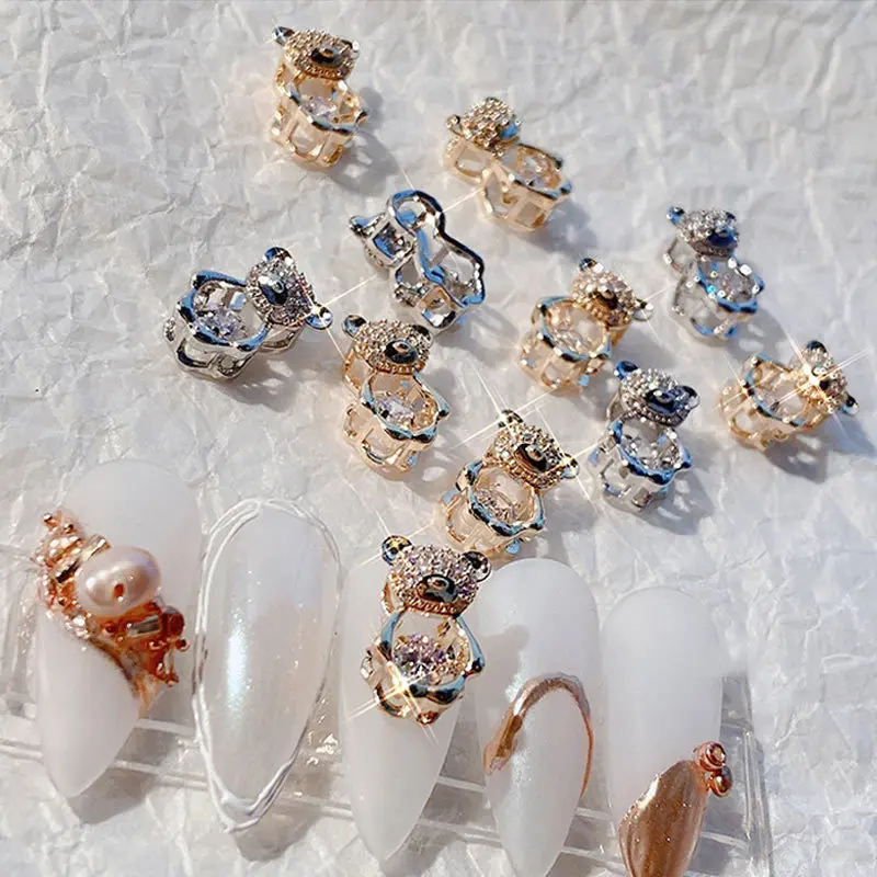 

3D Cute Bear Zircon Nail Art Decorations Nail Glitter Nails Art Accessories