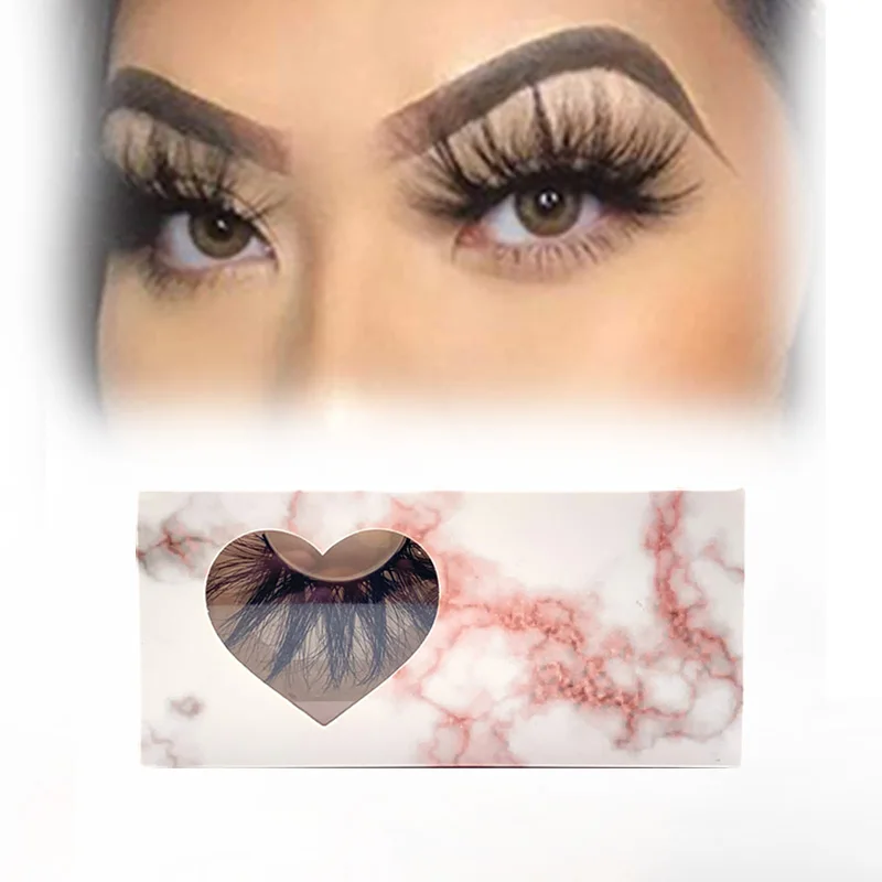 

Ready To Ship Handmade Real Fluffy Mink Eyelash 25mm 5D Mink Lashes Private Label 3D Mink Lashes, Natural black