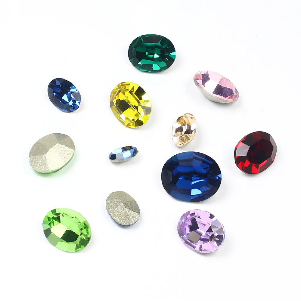 

Ready to ship 8*6mm Oval Shape K9 Crystal Beads Fancy Stone For Nail DIY