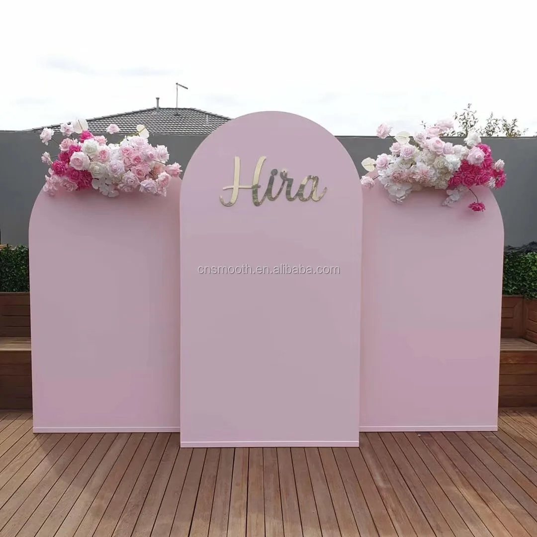 2020 New Baby Pink Acrylic Wedding Event Backdrop Stand Stage Back Arch ...