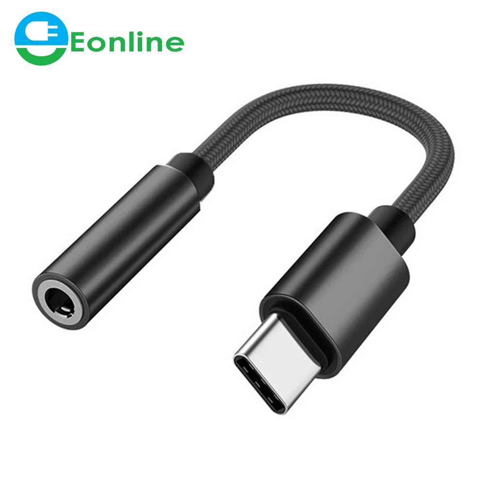 

EONLINE 12CM Type c to 3.5mm Jack Converter Earphone Audio Adapter Cable USB C to 3.5 AUX Cable For Huawei P30 pro Xiaomi Mi 9 8