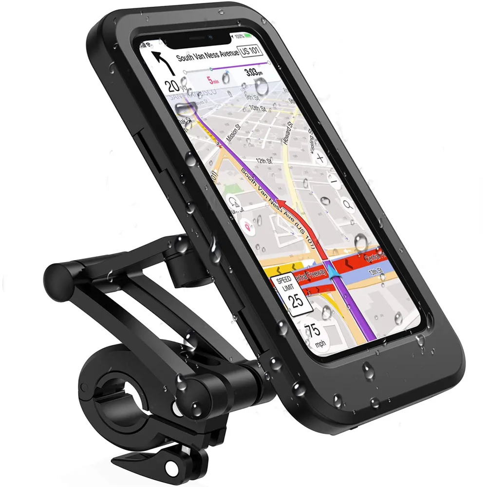 

YTGEE Waterproof Motorcycle Cell Phone Handlebar Mount Bicycle Magnetic Smart Phone Holder Bike Mobile Cradle Portable Stand