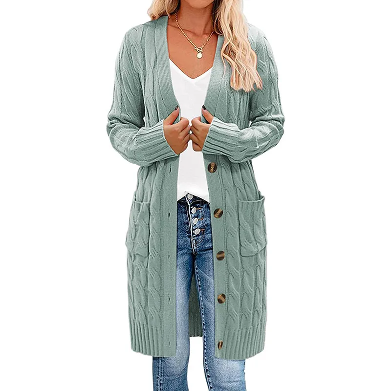 

Shunying OEM vetements pour femmes black oversized knitted long 2021 women cardigan sweater