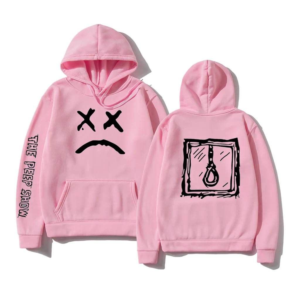 

oversized hoodie Women Casual Pullover Lil Peep Rapper THE PEEP SHOW Print Sad Face Boy Girls Hip hop Sweatshirt