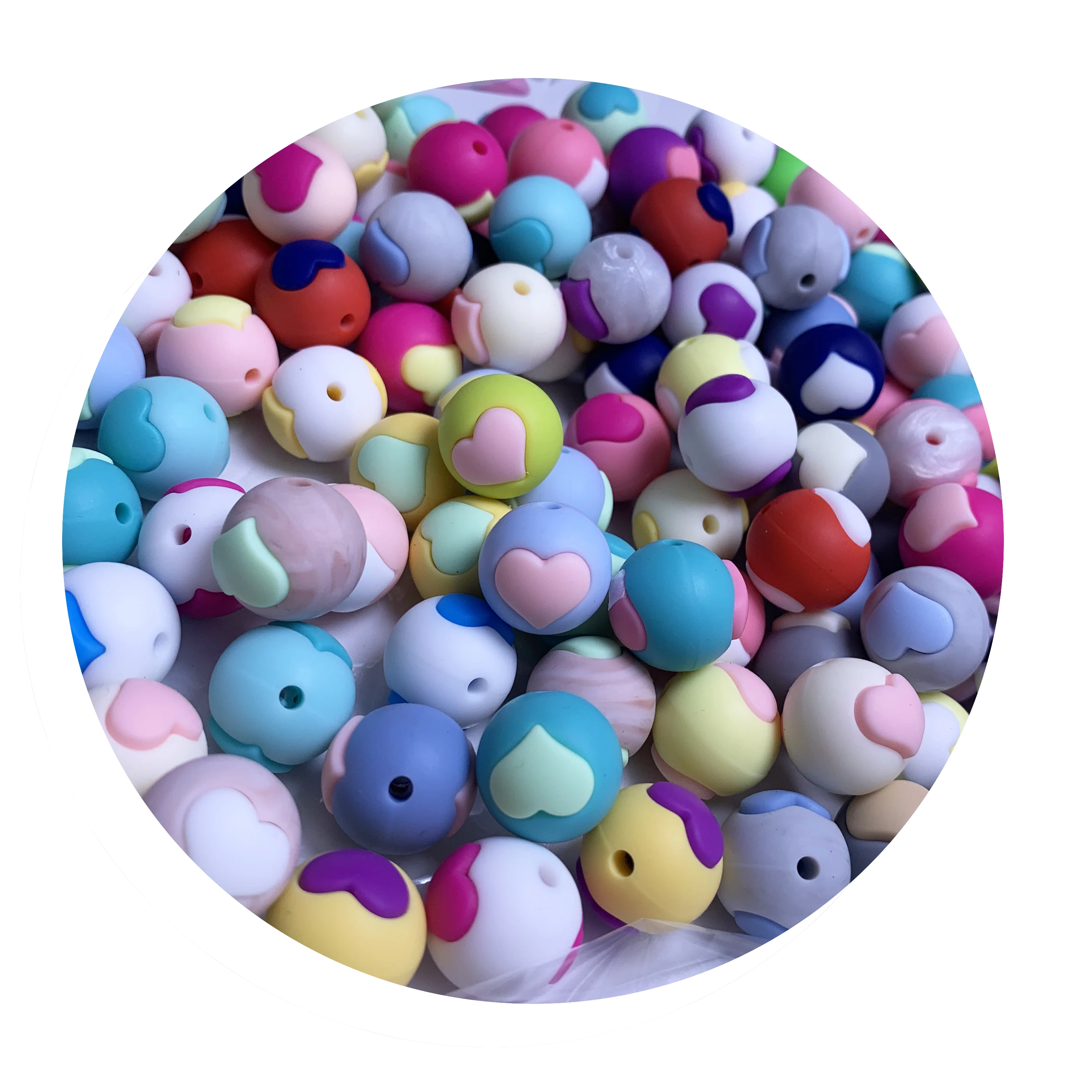 

Wholesale Bulk BPA Free Food Grade wooden Sensory Teether Toys Loose Beads  New baby beads silicone