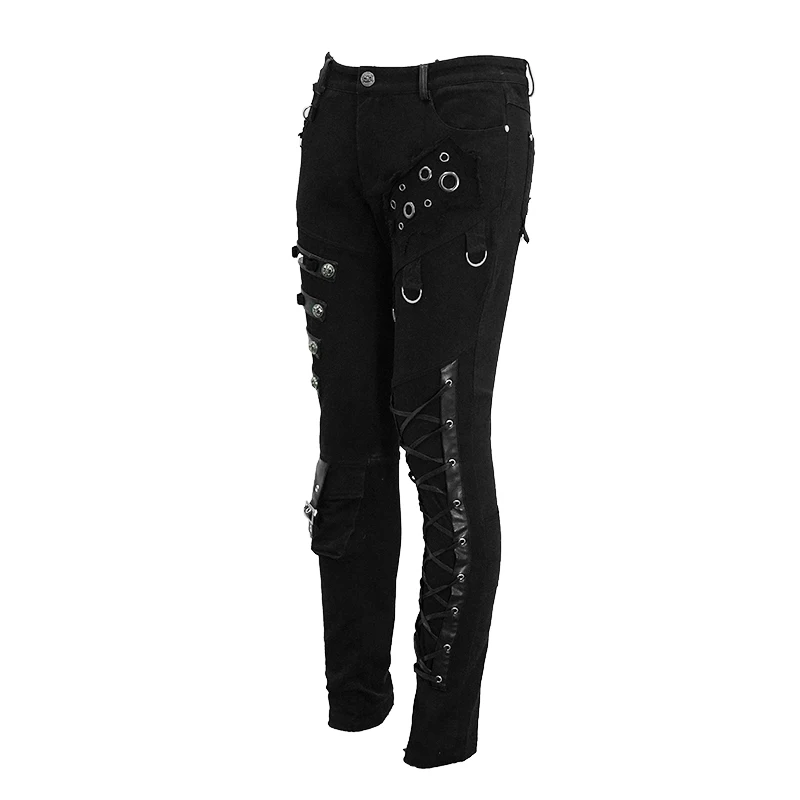 Pt100 Devil Fashion Stylish Punk Rock Metallic Men Black Laced Up ...