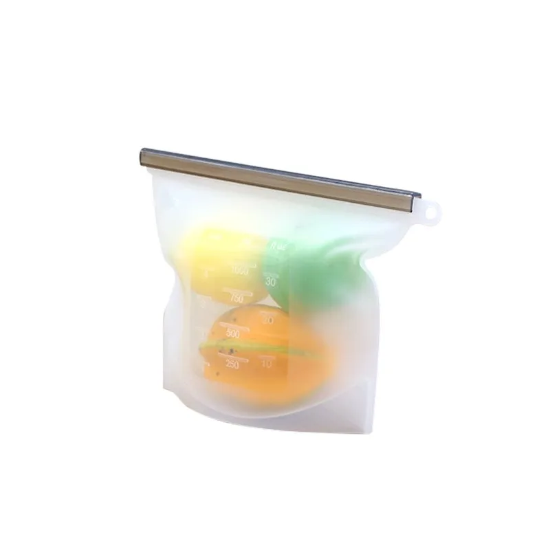 

Silicone Leakproof Milk storage bags Keep fresh dishwasher safe and microwavable Zipper bag seal silicon Vegetable bags