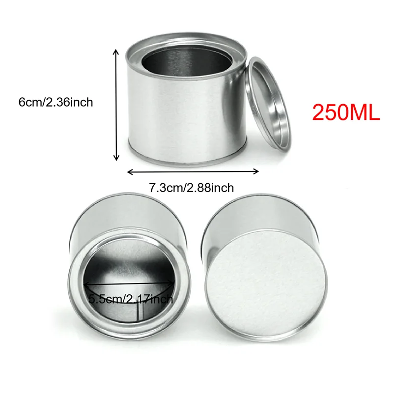 

250MLPortable Round Mini Seal Metal Tea Can Tinplate Round Stretch Candle Can Kitchen Canisters Candy Jar Tea Coffee Sugar Box