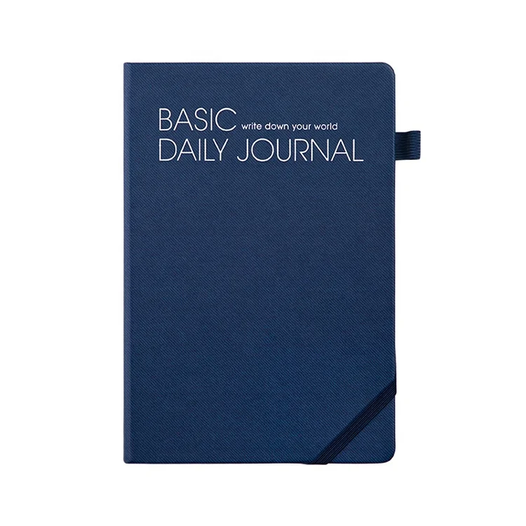 

Blue pu leather cover a5 jounal notebook with elastic band