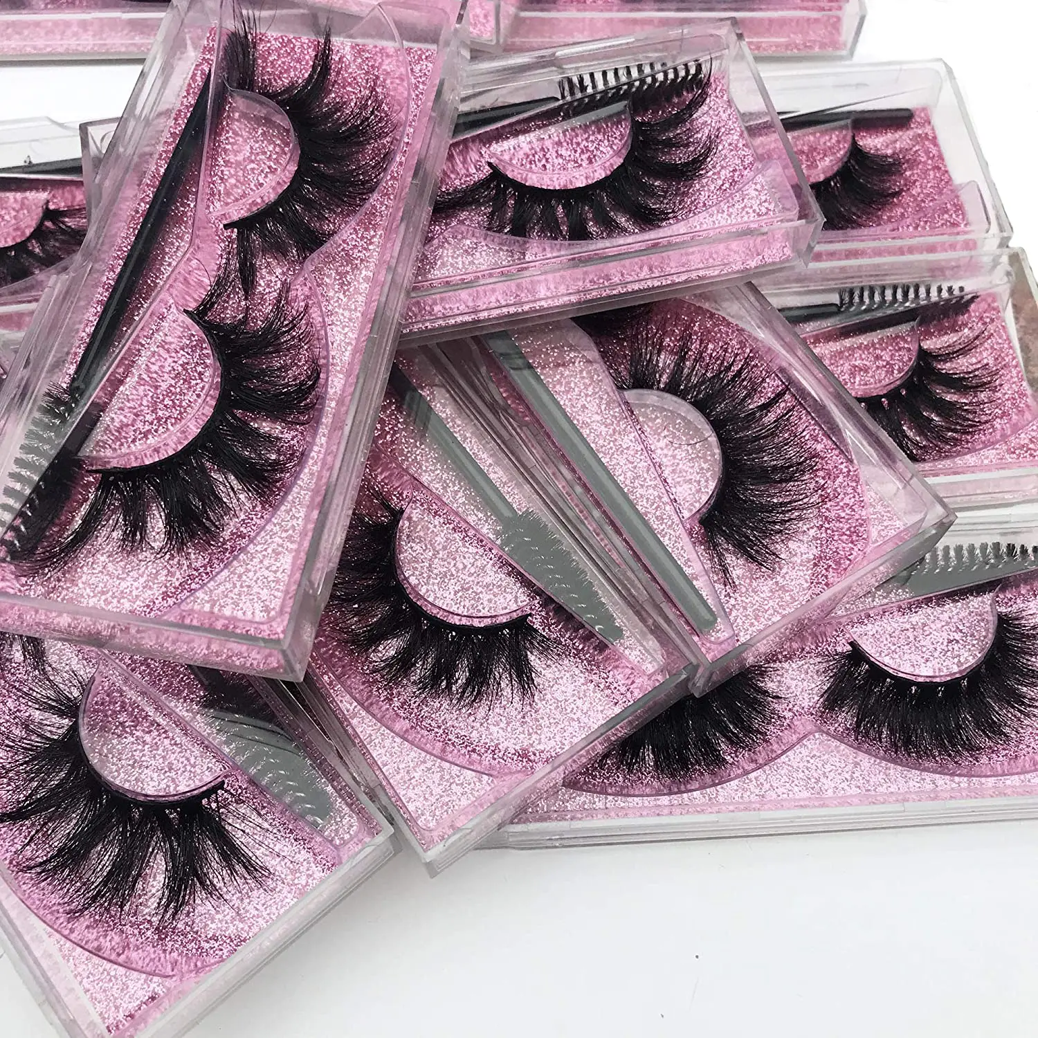 

Wholesale Custom Logo Strip Eyelash 3d 25mm Vendor Mink Fluffy Lashes With Case
