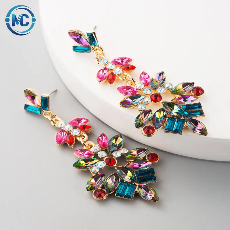 

2021 Women's Party Jewelry Luxury Alloy rhinestone earrings vintage earring for women