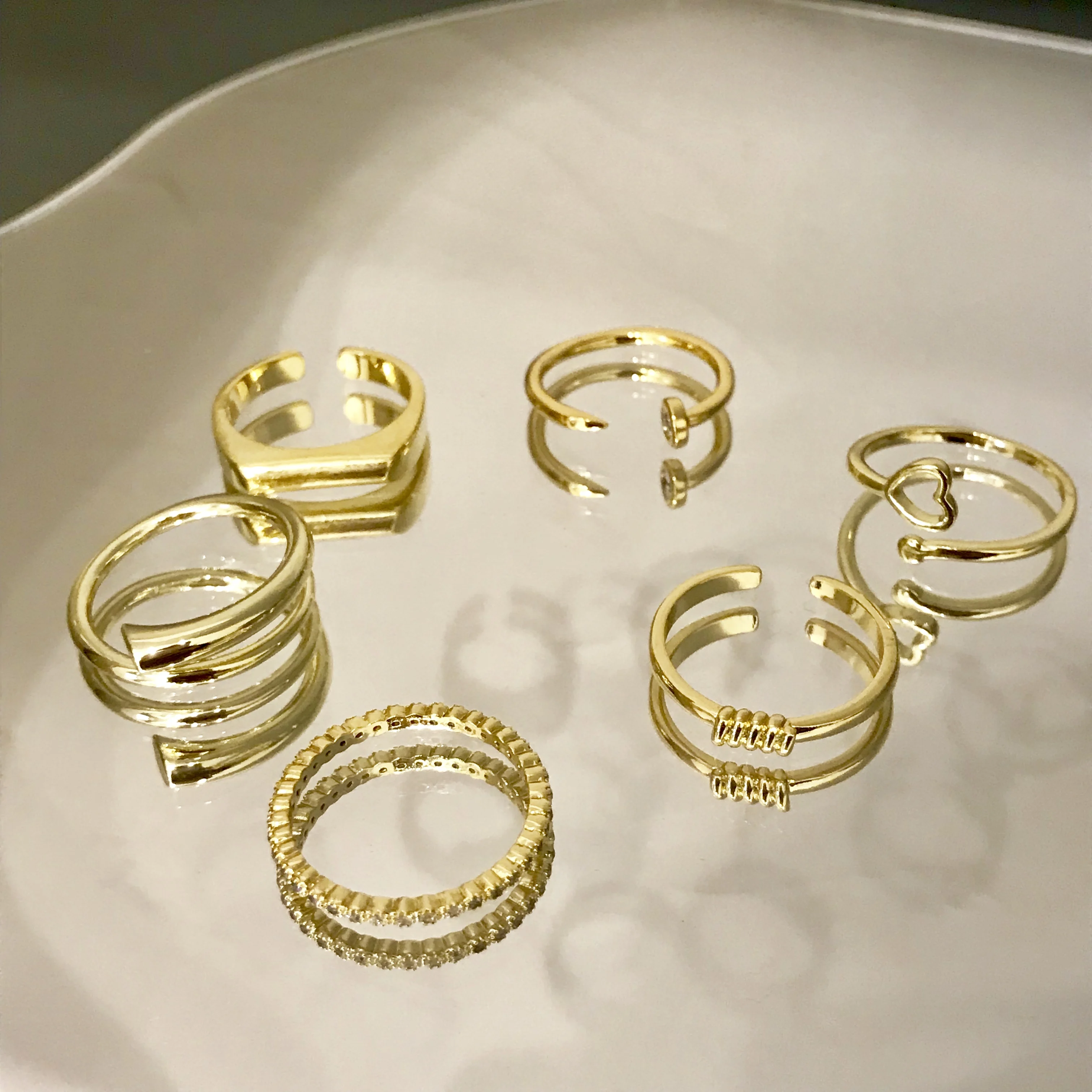 

Eico 2020 New Fashion Simple Design Gold Open Ring Sets Ring For Women