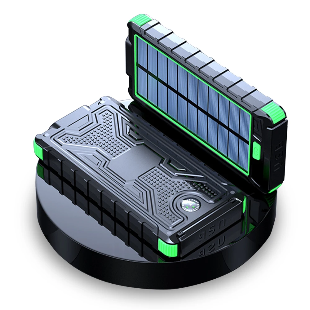 

Customised Logo Panel Light Outdoor li polymer battery 10000mah Powerbank Solar Power Bank With Bright Led