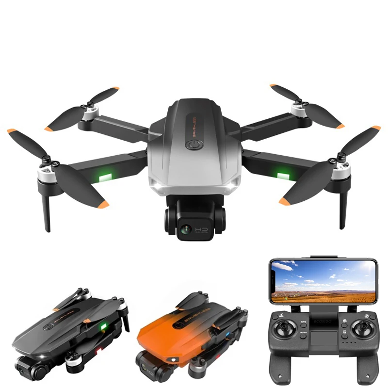 

Aerial photography 6K dual camera drone GPS quadcopter HD folding remote control drones, Black gray orange