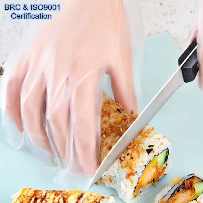 

Best Sale Food Service Restaurant Kitchen Cleaning Disposal Gloves PE Food Grade Glove 100pcs, Transparent & blue