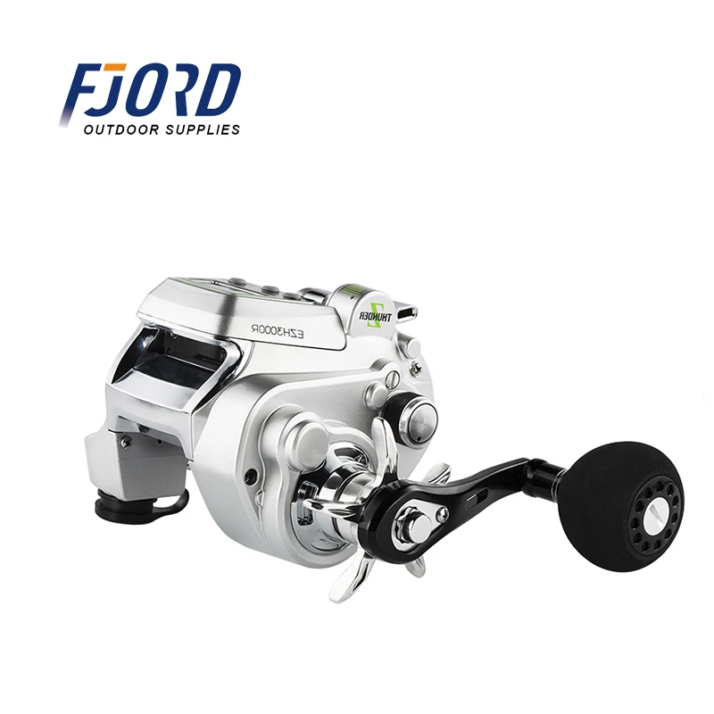 

FJORD Hign-Strength aluminum automatic electric fishing reel power handles big fish battery sale sea rod wheel, All silver color