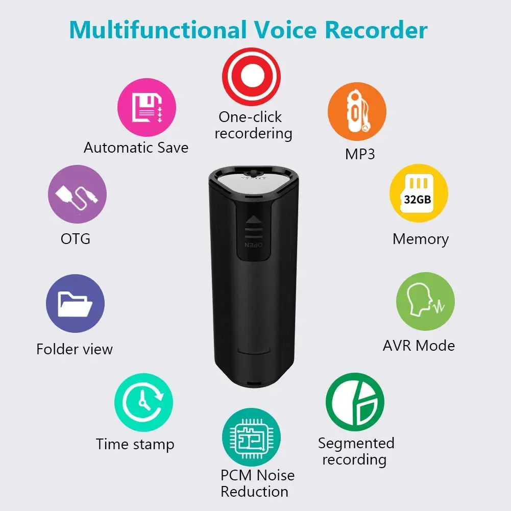 Jnn Q51 Mini Voice Recorder,Activated Recorder Long Standby Audio Sound