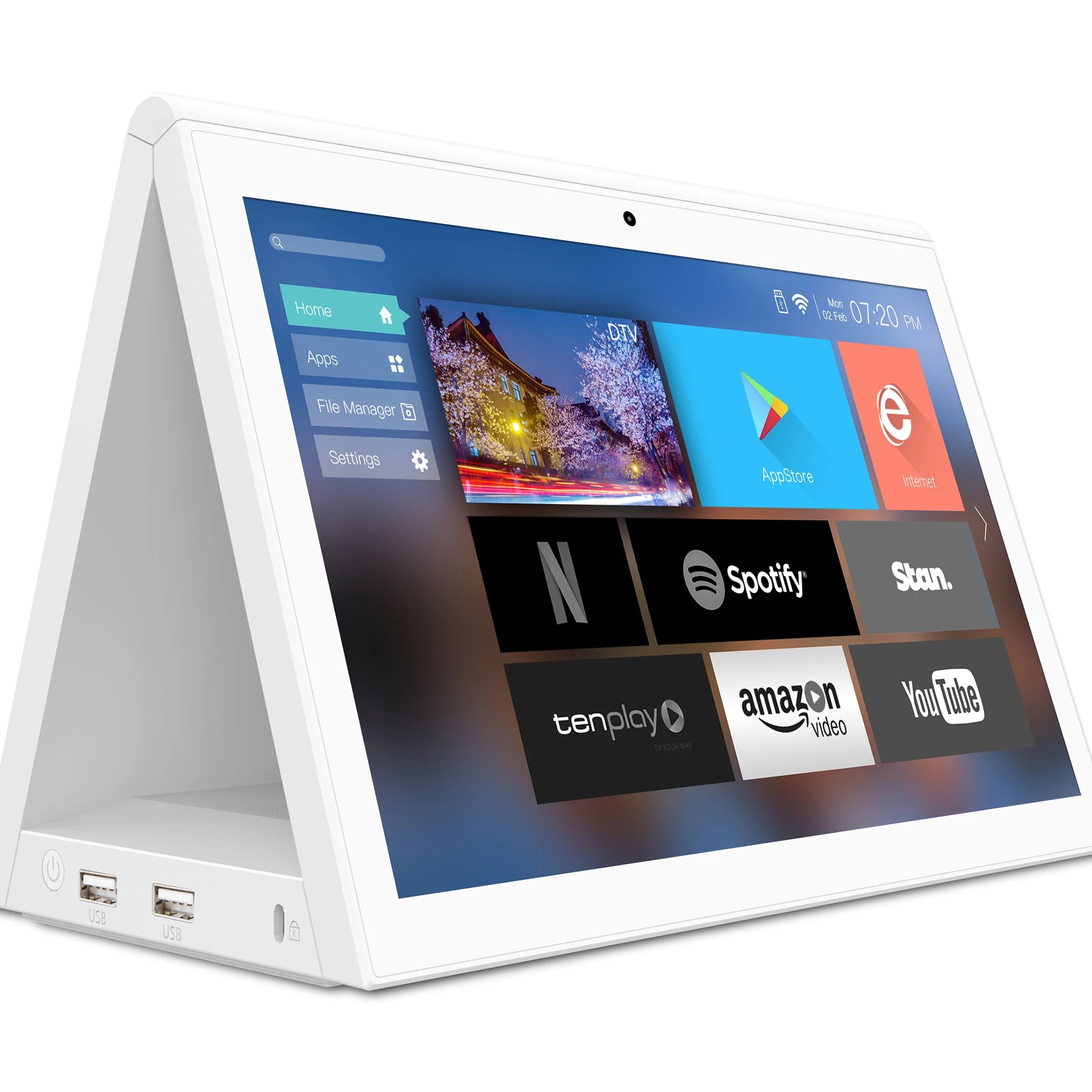 

OEM 10 inch dual screen tablet pc android with 2GB Ram 16GB Rom 10 points touch screen tablet pc with RJ45