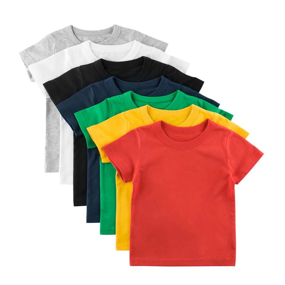 

Custom Logo Unisex Little Kids Boy's t-shirts Kids Summer Short Sleeve Cotton T-Shirt Girls Casual Tee shirts Clothing Wholesale