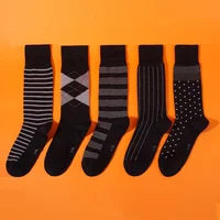 

Amazon supplier accept custom 5 pairs classical modal new black dress socks men