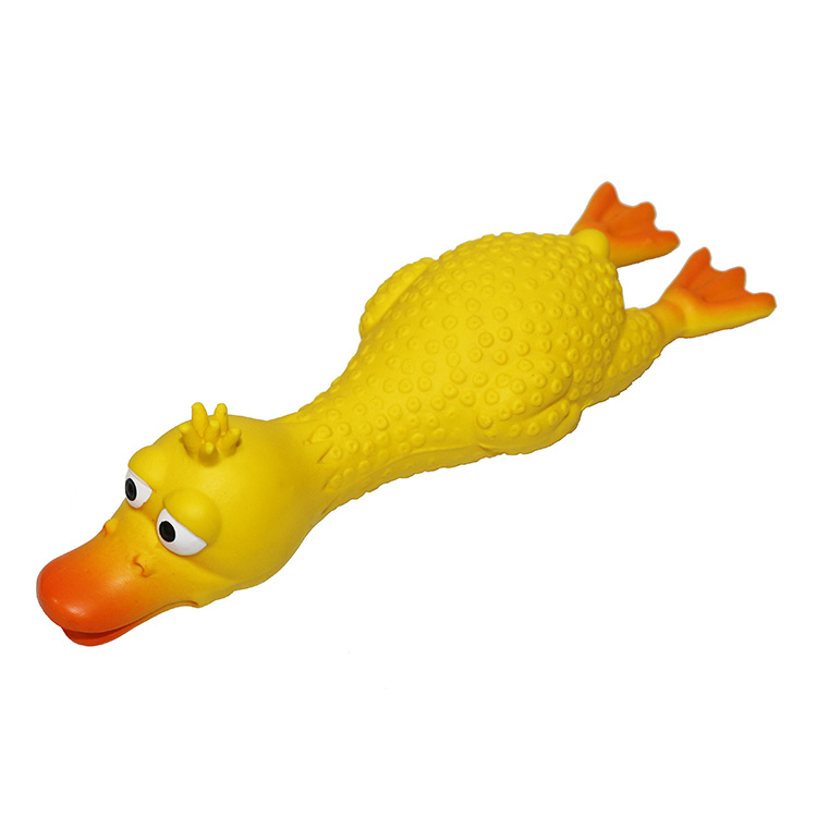 

Rubber squeaking safe dog teeth toy yellow duck