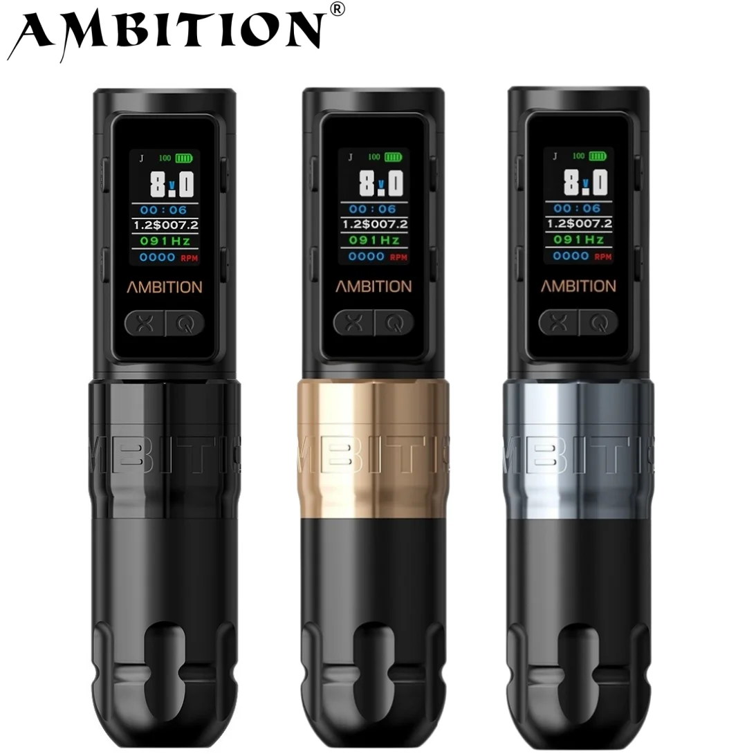 

Ambition Soldier Max 2400mAh Double Bearing Straight Rod Professional Rotary Wireless Tattoo Pen Machine Gun with Billing