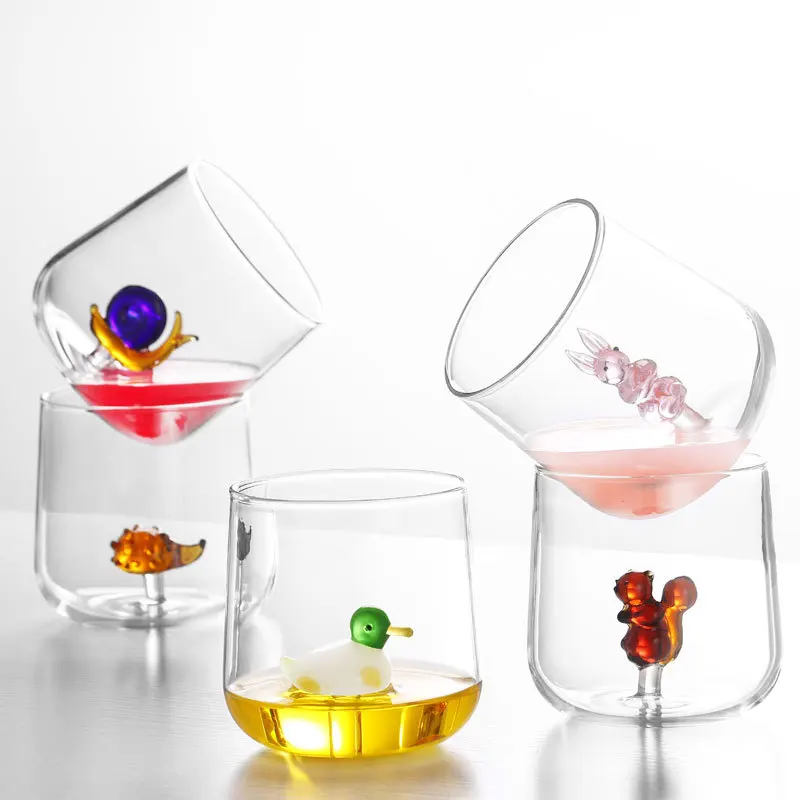 

New Modern Creative Cute 3D Animal Home Simple Cups Colored Drinking Glasses Water Glass Mugs Cup