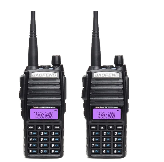 

BaoFeng UV-82 Dual PTT Portable VHF UHF Ham CB Radio UHF VHF walkie talkie, Black