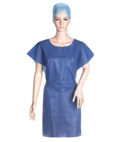 

disposable hospital non woven dark blue patient gown sms pp surgical, Blue, green or customized