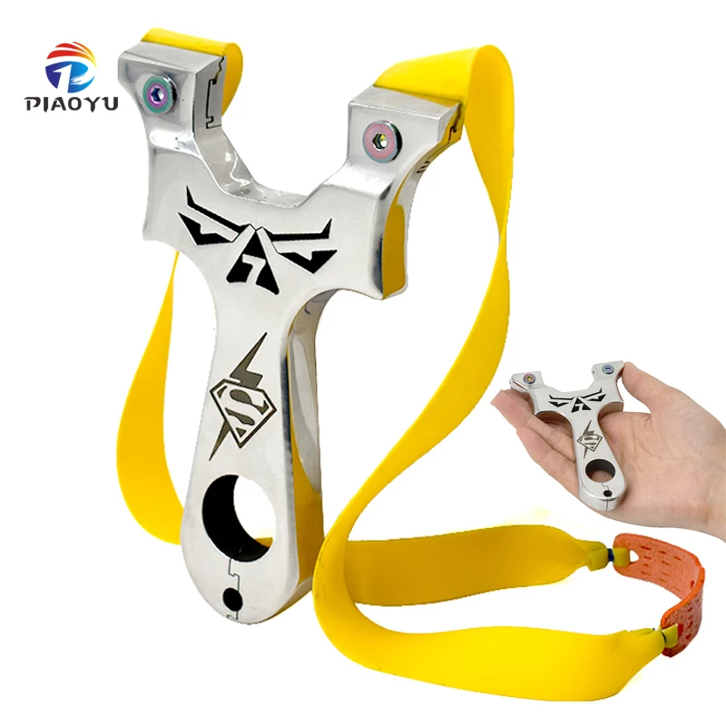 

PIAOYU New Style Multi-screw Stainless Steel Slingshot Hunting Shooting Metal Slingshot, Silver