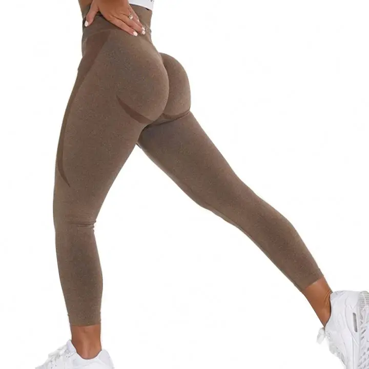 

2022 Women Outdoor Elastic Compression Scrunch Back Seamless Yoga Leggings