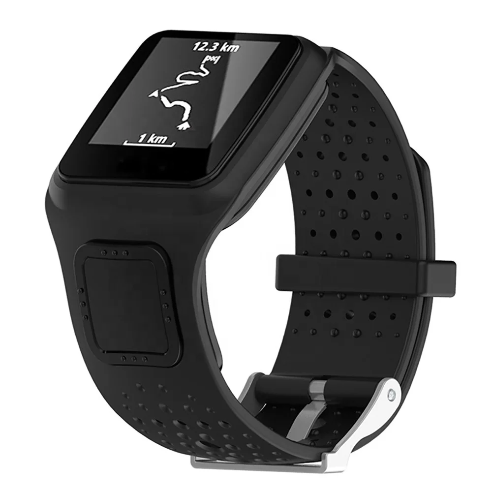

New Silicone Watchband Square Watch Band Bracelet Strap Replacement for TomTom 1/Tom Tom Runner GPS Sport Watches 1 Series