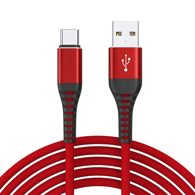 

Trending 2021 Free sample 3A High Quality Nylon Braid Fast Phone Charger USB Type C Cable, Black, red, blue