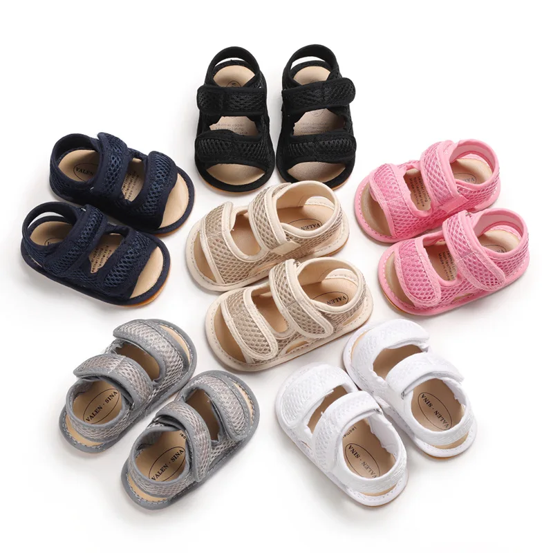 

Summer Hot Rubber comfortable fabric magic tape First walker boy girl toddler sandals