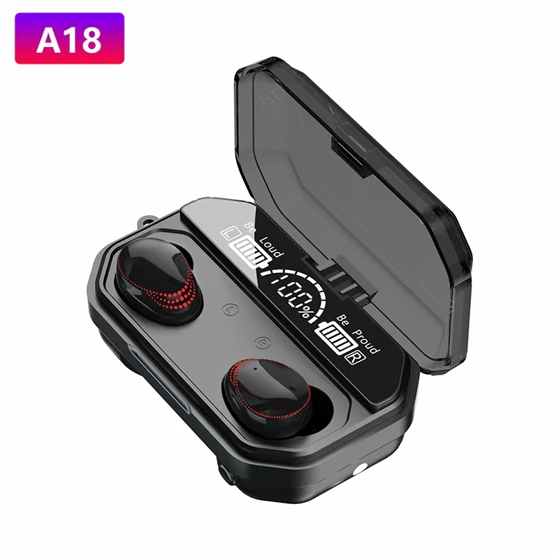 

A18 TWS Earphone LED Wireless Waterproof Headphone Headset Tws True Wireless Earbuds For Iphone Smartphone BT 5.1