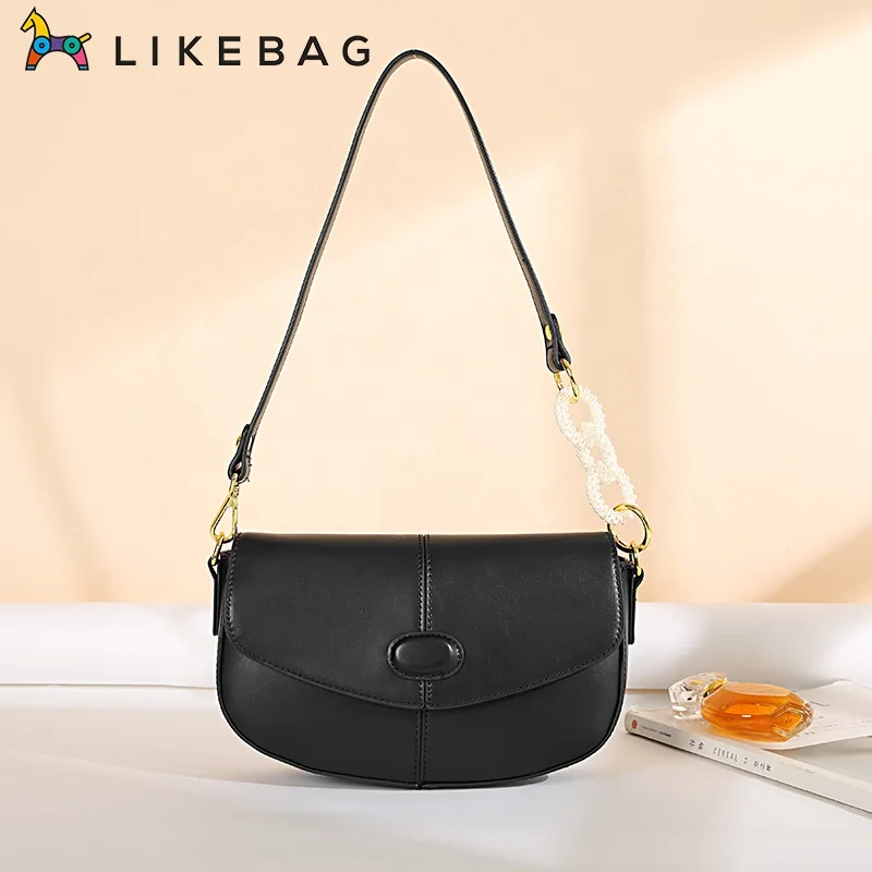 

LIKEBAG fashion street style lastest design luxury shoulder ladies tote bags leather handbags with Pearl strap