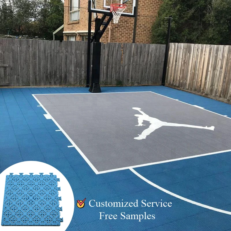 

Basketball court flooring interlocking portable outdoor/indoor sports court