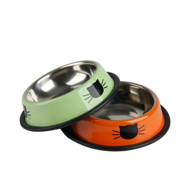 

Dishwasher Safe Stainless Steel Basic Dog Bowls 13-90 Oz Metal Food Bowls Set for Dog Replacements Cat Bowls for Raised Feeder, Green , white, orange