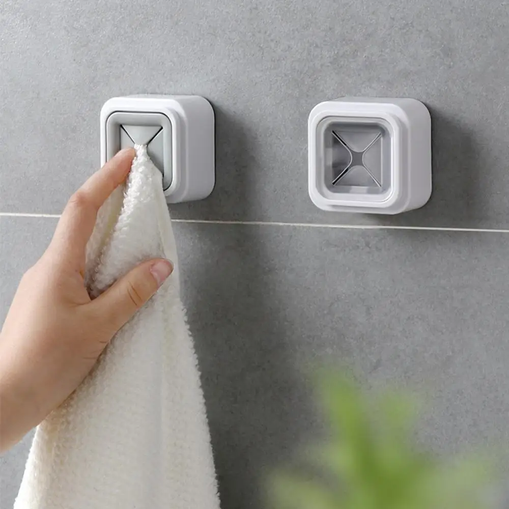 

Anti-slip Bathroom Organizer Wall Mount Home Wash Cloth Clip Saving Space Self Adhesive Storage Rack