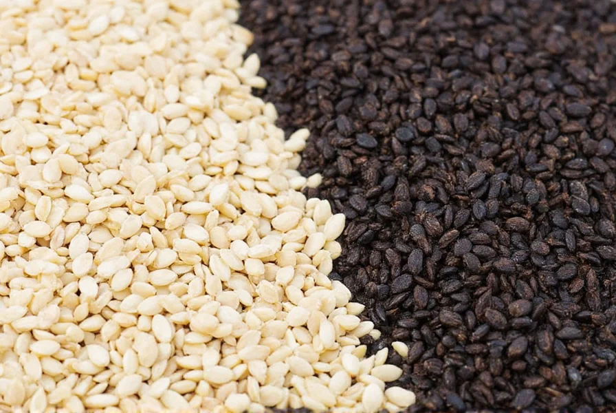 Various dishes garnished with sesame seeds