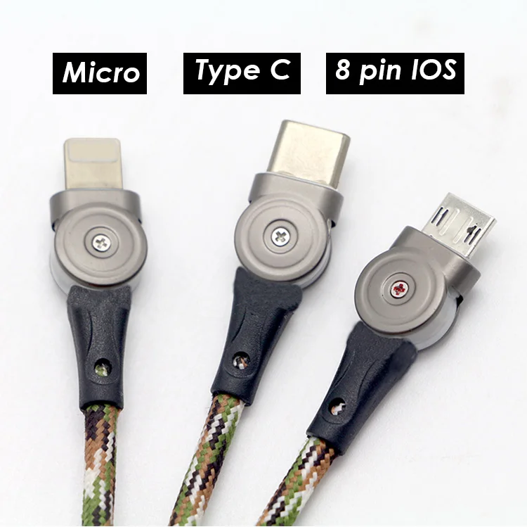 Bofan Hot Selling Creative Design Flexible Rotation Connector Elbow Head Usb Cable For Ios Android Type C - ANKUX.COM