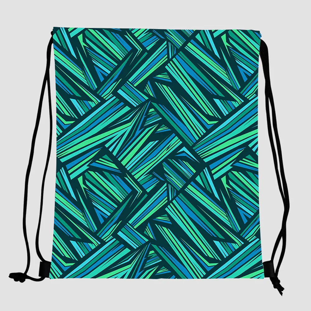 

custom sublimation Geometric camouflage pattern DIY eco friendly logo sport canvas wholesale drawstring bag