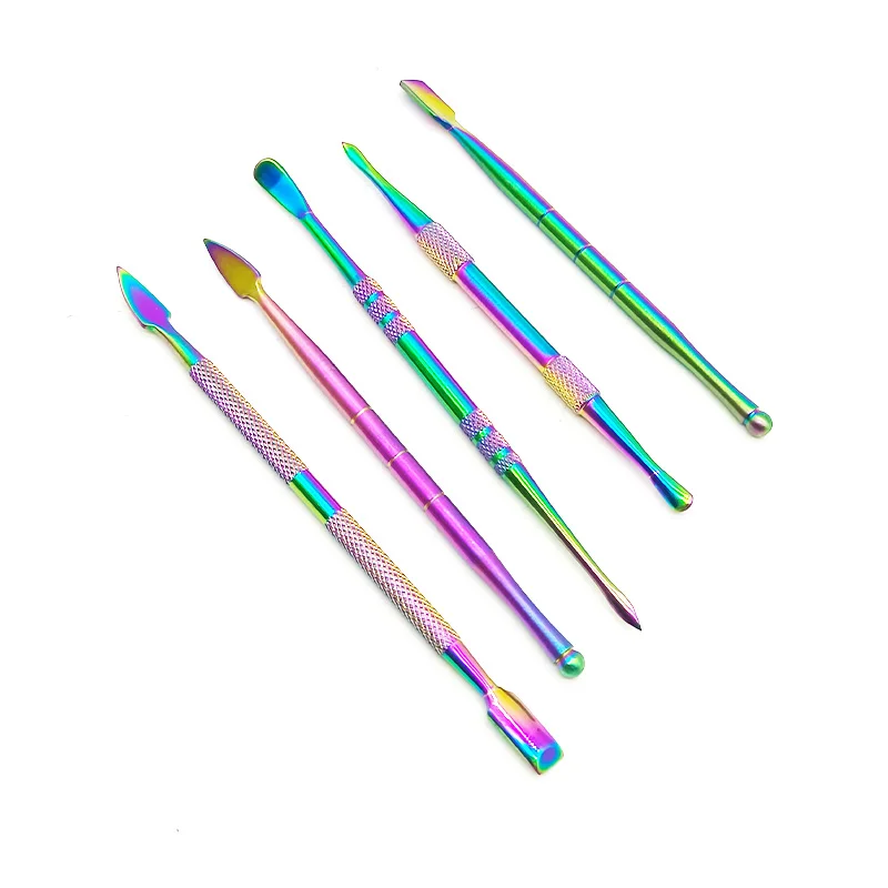 

Hot selling Rainbow Wax Carving Tool Stainless Steel Sculpting Tool Spoon Dabber Tool