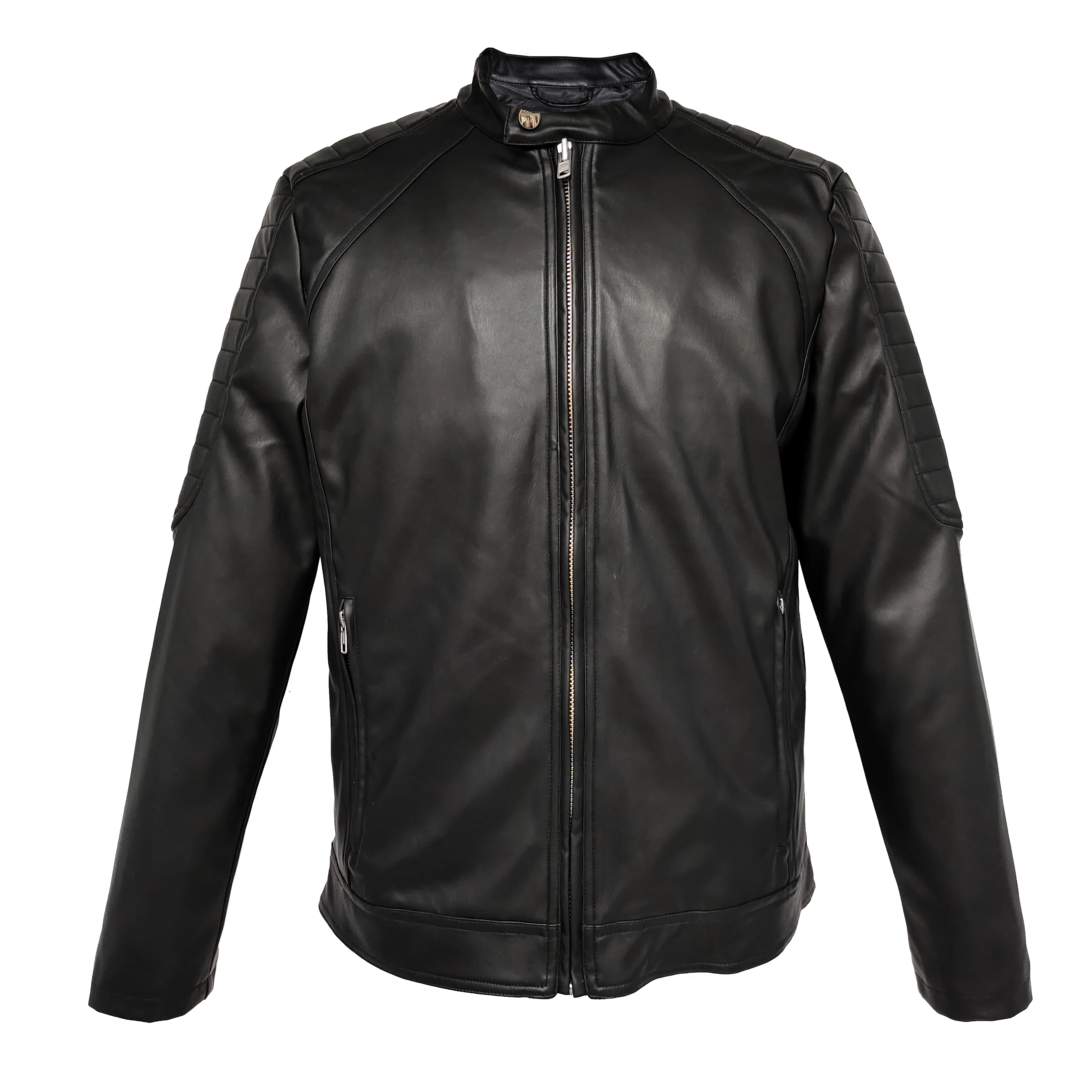 

2022 high quality Spring & fall casual stylish biker black custom motorcycle vegan leather plus size men's jackets