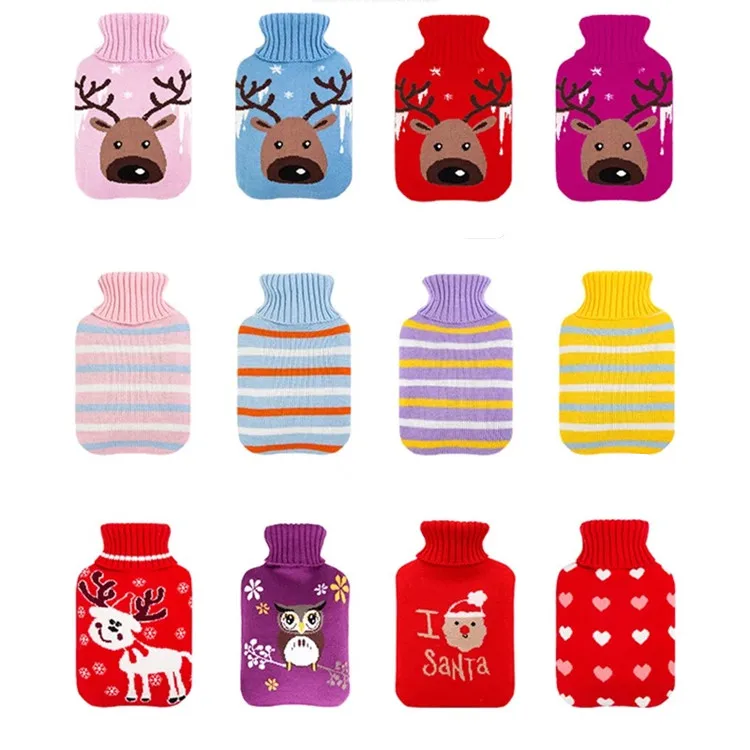 
hot water bottle nature rubber pvc 2000ml 1500ml 1000ml 500ml red green blue cover BS bolsa hot water bag 