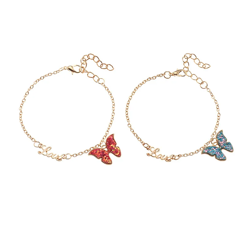 

2021 Original Design Cute Kids Anklet Love Butterfly Anklet, Silver
