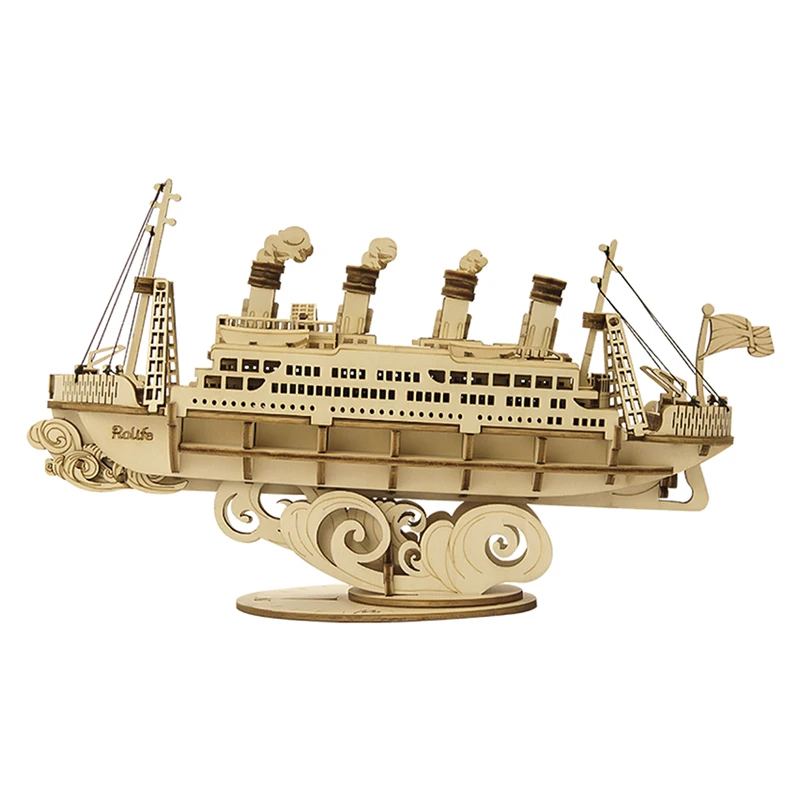 

Robotime DIY Assembly Cruise Ship Model Jigsaw TG306 Educational Toys For Kids 3D Wooden Puzzle for Dropshipping