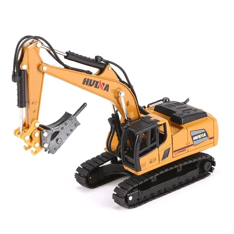 

The popular new Huina 1811 1:60 alloy drill bit static model excavator truck model children's gift