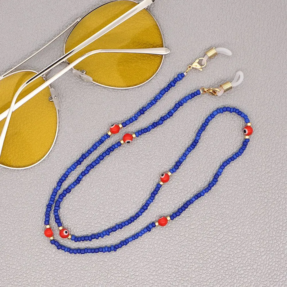 

Multi Function Glass Evil Eyes Handmade Women Beads Facemask Sun Glasses Neck Chain Eyewear Accessories Holder Strap Chains