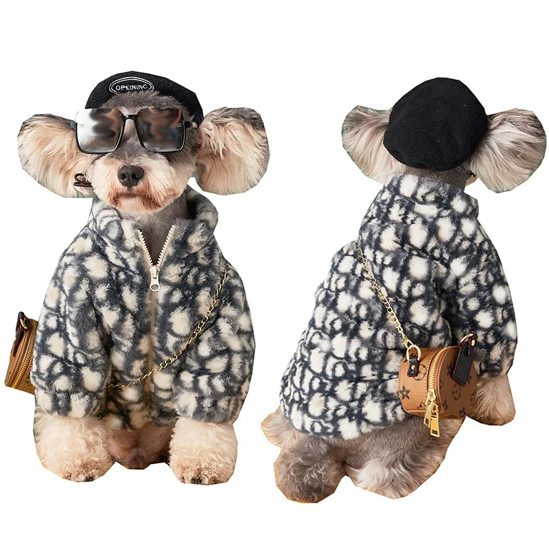 

JXANRY Dog Clothes Fall/Winter Clothing Fur Coat Trend Teddy Schnauzer Law Fight Than Bear Pet Bipedal Clothes, Customized color